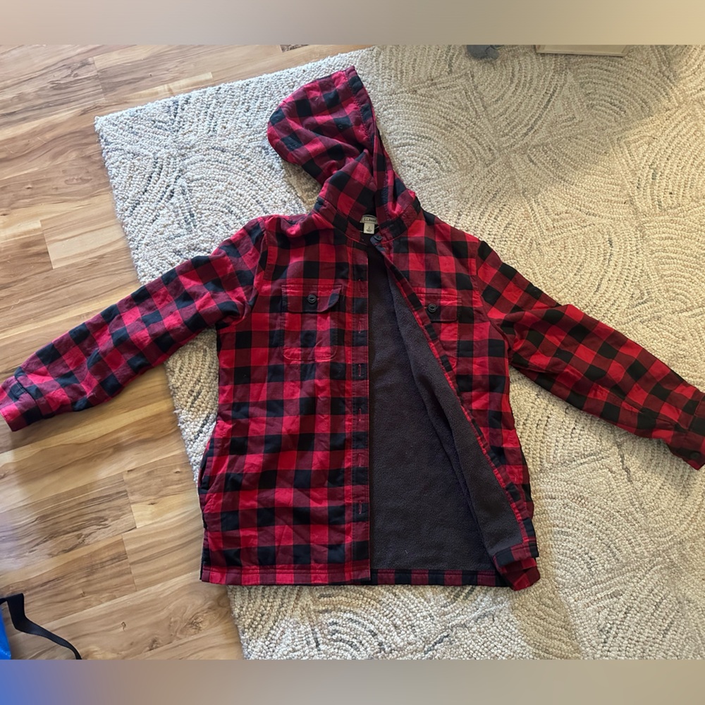 LL Bean fleece lined hooded jacket